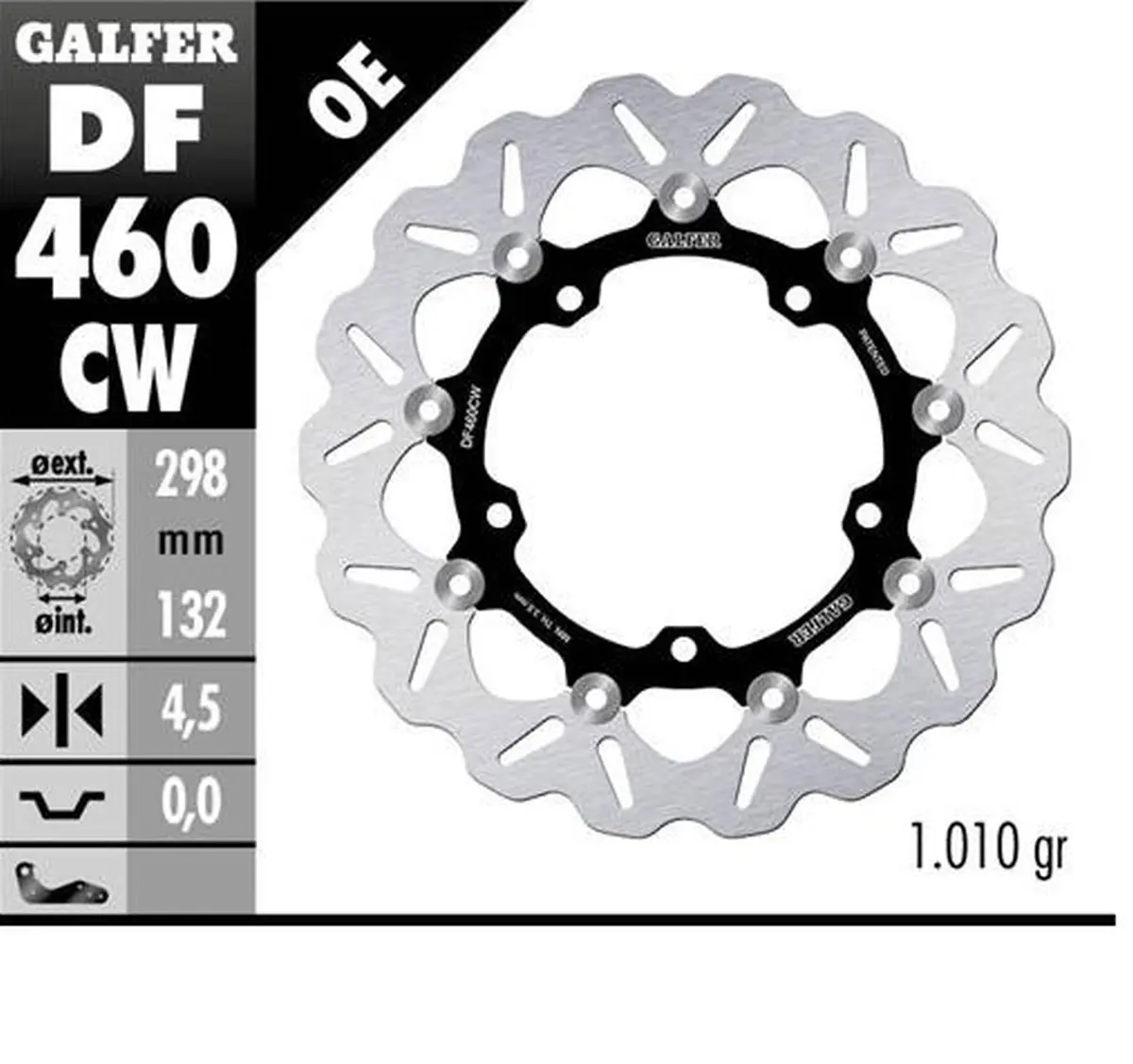 GALFER přední brzdový kotouč YAMAHA MT-03 16-, YZF R3/R25 15- (298mm) plovoucí WAVE FLOATING (GALFER přední brzdový kotouč YAMAHA MT-03 16-, YZF)