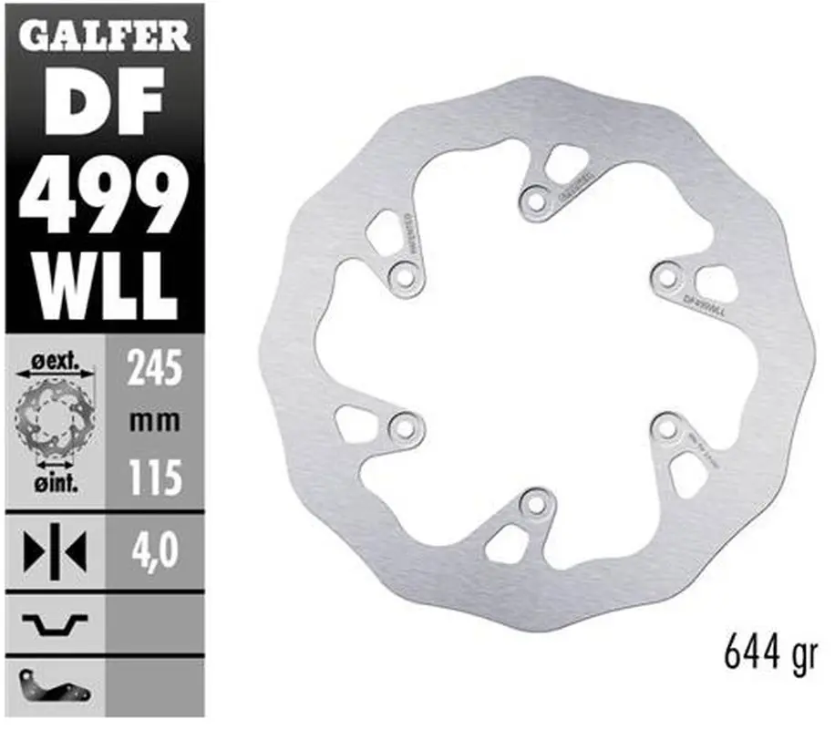 GALFER zadní brzdový kotouč YAMAHA YZ 125/250 02-17, YZF/WRF 250/426/450 02-15 WAVE (245X115X4mm) (GALFER zadní brzdový kotouč YAMAHA YZ 125/250)
