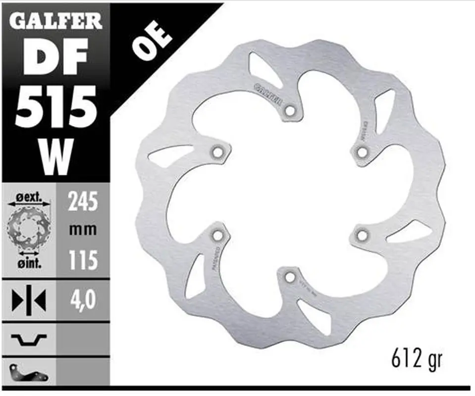 GALFER zadní brzdový kotouč YAMAHA YZ 125 18-22, YZ 250F/450F 18-20 WAVE (245X115X4mm) ( )