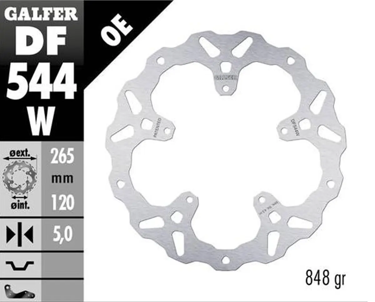 GALFER zadní brzdový kotouč BMW S 1000XR 20-22 (WAVE FIXED) (265X120X5mm) ( )