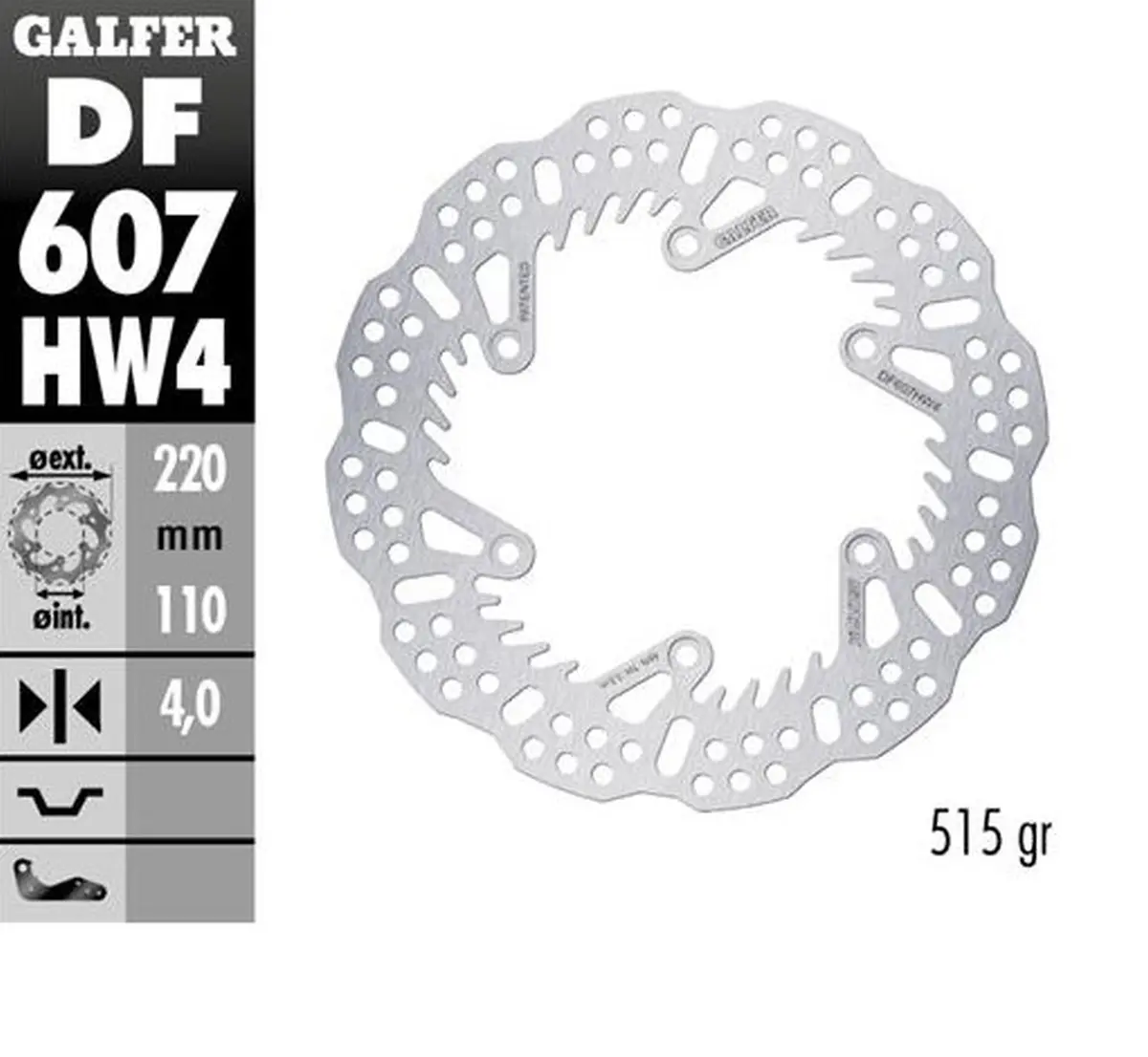 GALFER brzdový kotouč zadní KTM SX/EXC/SX-F/EXC-F 93-23; GS/MX/LC4 93-23; GAS GAS EC/EC-F/MC/MC-F 21-24; HUSQVARNA TC/TE/TX/FC/FE/FS 14-24; HUSABERG