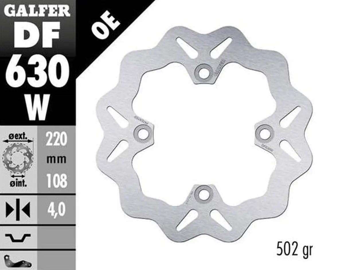 GALFER brzdový kotouč zadní DUCATI 748/916/996/998 94- (220X108X4) WAVE (GALFER brzdový kotouč zadní DUCATI 748/916/996/998 94- (220X108X4) WAVE)