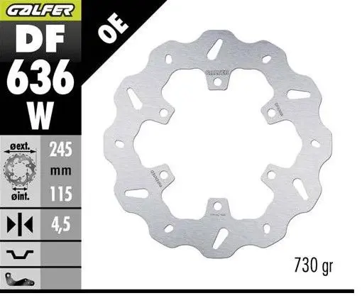 GALFER brzdový kotouč zadní DUCATI 350/400/600/620/750/800/851/888/ 900/907/959 89-; MONSTER 600/620/695/696/750/800/821/937 94-; SCRAMBLER 800/1000