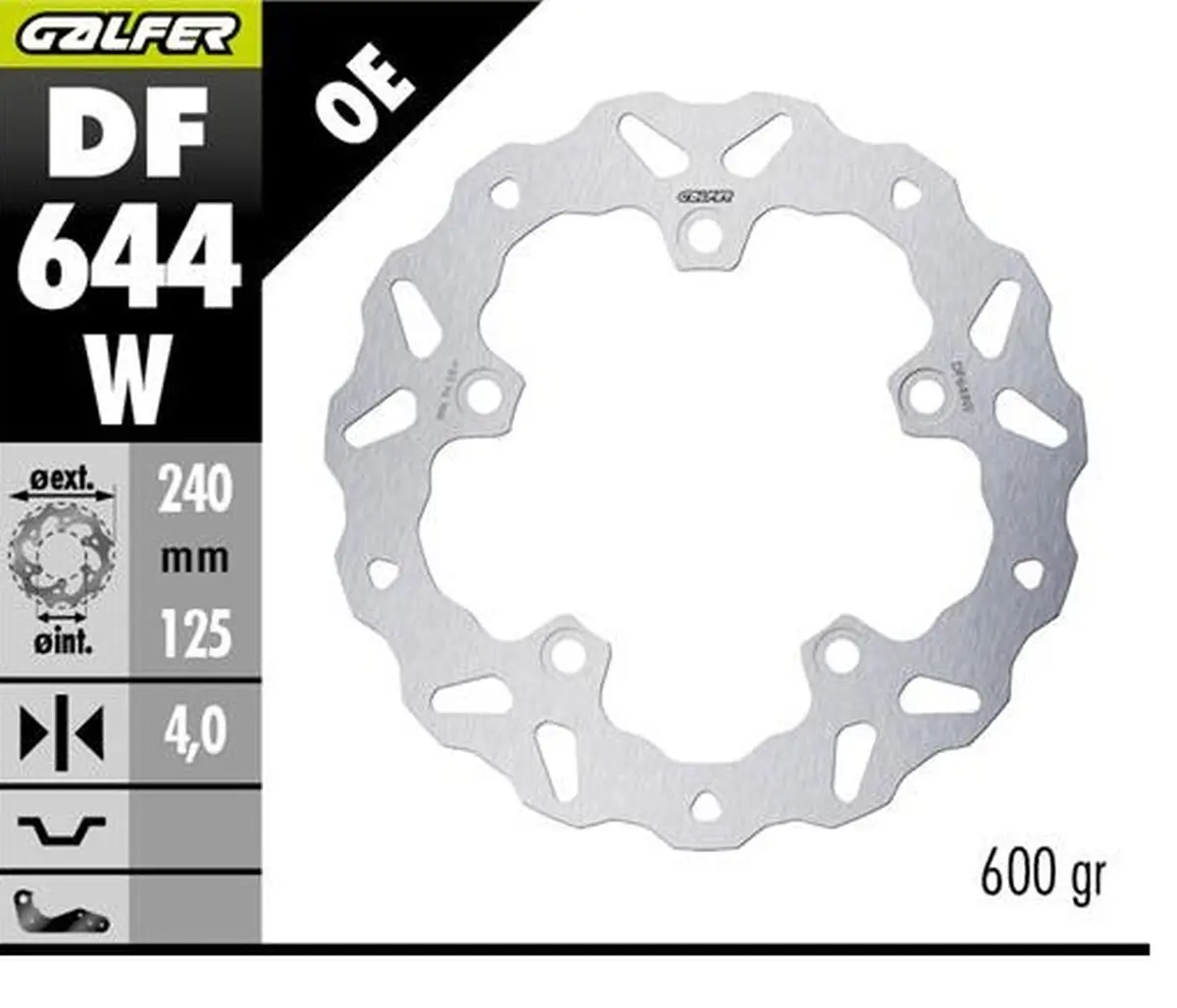 GALFER brzdový kotouč zadní KOVE 800X PRO 23-25 (WAVE FIXED) (240X125X5mm) (GALFER brzdový kotouč zadní KOVE 800X PRO 23-25 (WAVE FIXED))