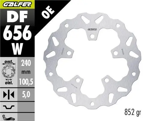 GALFER brzdový kotouč zadní CF MOTO 450MT 24- (WAVE FIXED) (240X100,5X5mm) (GALFER brzdový kotouč zadní CF MOTO 450MT 24- (WAVE FIXED))