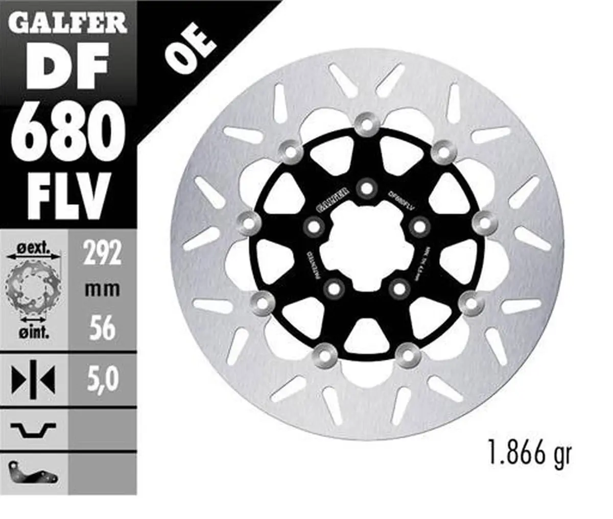 GALFER přední brzdový kotouč HARLEY-DAVIDSON (292X56X5) plovoucí (GALFER přední brzdový kotouč HARLEY-DAVIDSON (292X56X5) plovoucí)