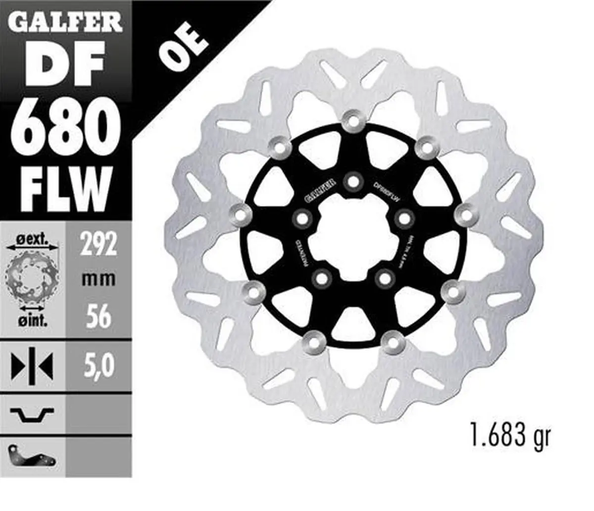 GALFER přední brzdový kotouč HARLEY-DAVIDSON (292X56X5) (WAVE) plovoucí (GALFER přední brzdový kotouč HARLEY-DAVIDSON (292X56X5) (WAVE) plovoucí)