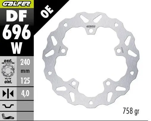 GALFER brzdový kotouč zadní KTM 390R/X ADVENTURE 25- (WAVE FIXED) (240X125X5mm) (GALFER brzdový kotouč zadní KTM 390R/X ADVENTURE 25- (WAVE FIXED))