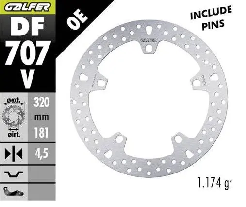 GALFER přední brzdový kotouč BMW F 800R/S/ST/GT 09-; F 900XR 20-; R 850R/RT 04; R 1100S 01-; R 1100/1500/1200/1250S/R/RT/S/ST/GS 01-; K