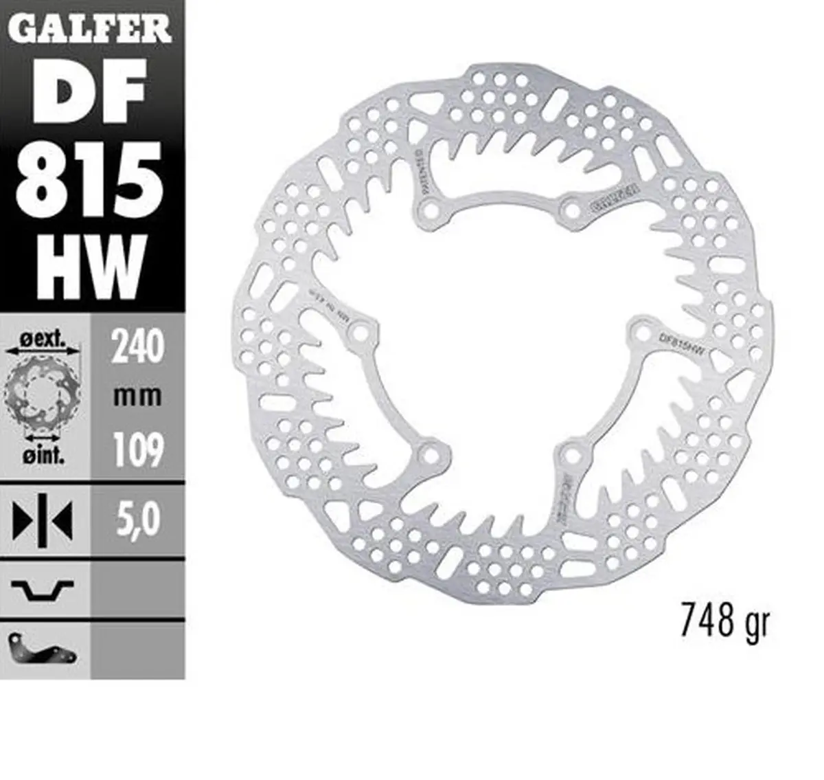 GALFER brzdový kotouč zadní BETA 250RR 12-24; 300RR 13-24; 350RR 13-24; 400/430/450/480/498 13-24; X-TRAINER 15-24 (240X109X5mm) SHARK ENDURO MX ( )