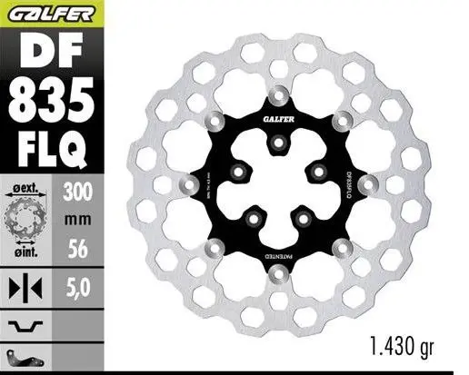 GALFER přední brzdový kotouč HARLEY-DAVIDSON (300X56X5) plovoucí (CUBIQ) (GALFER přední brzdový kotouč HARLEY-DAVIDSON (300X56X5) plovoucí (CUBIQ))