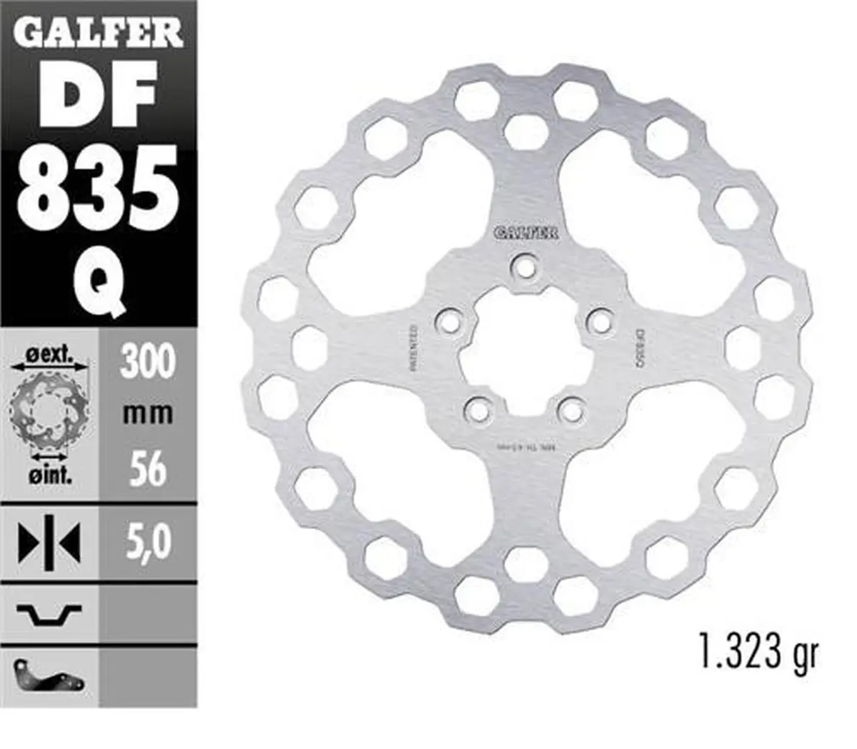 GALFER brzdový kotouč přední HARLEY-DAVIDSON (300X56X5) (CUBIQ) (GALFER brzdový kotouč přední HARLEY-DAVIDSON (300X56X5) (CUBIQ))