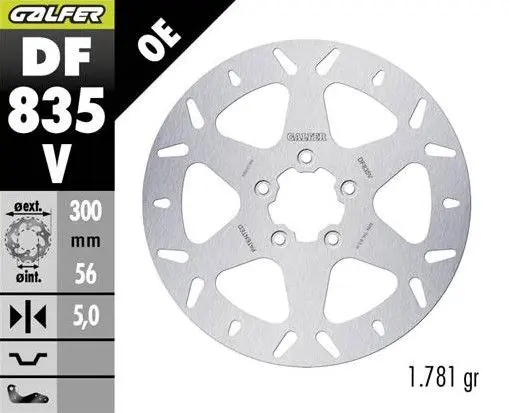 GALFER přední brzdový kotouč HARLEY-DAVIDSON (300X56X5) (ROUND FIXED) ( )