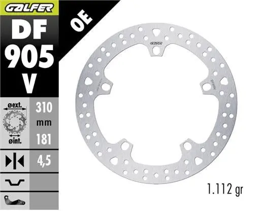 GALFER přední brzdový kotouč BMW R 1300GS ADVENTURE 23-25 (ROUND DISC) (310X181X4.5mm) ( )