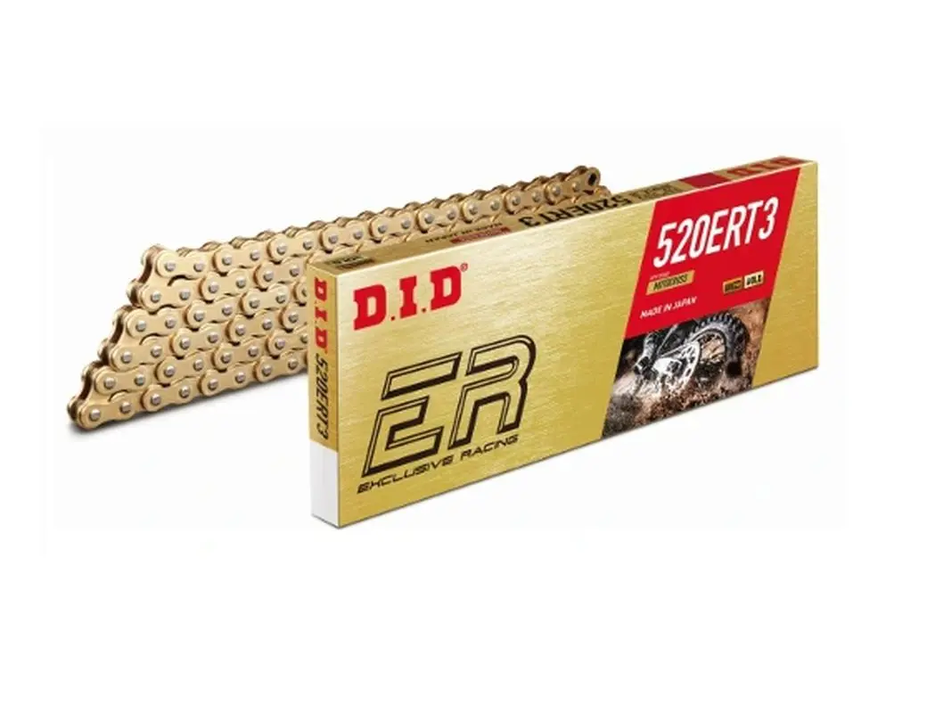 DID hnací řetěz 520ERT3GG-120 (120 článků) bez O-kroužků zlatá / zlatá rozpojený + spona - nahrazuje 520ERT2 (DID hnací řetěz 520ERT3GG-120 (120)