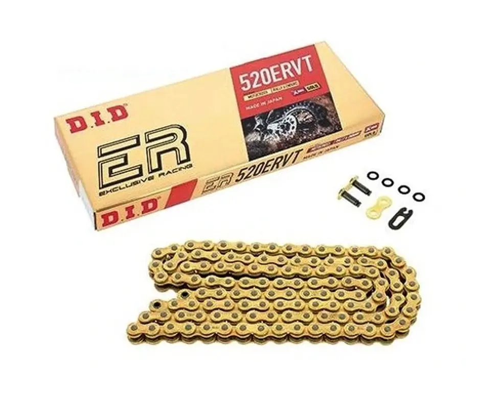 DID hnací řetěz 520ERVT-104 (104 článků) X-RING (zlatá) rozpojený + spojka (DID hnací řetěz 520ERVT-104 (104 článků) X-RING (zlatá) rozpojený +)