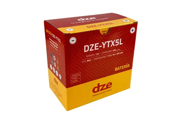DZE gelová baterie YTX5L 12V 4AH 80A 113X70X105 bezúdržbová - naplněná (12) ( )