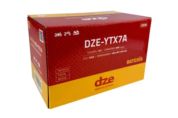 DZE gelová baterie YTX7A 12V 6AH 105A 150X87X94 bezúdržbová - naplněná (12) ( )