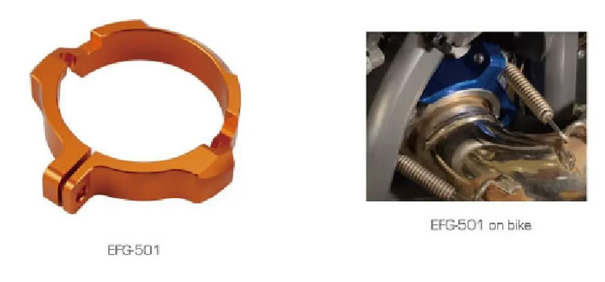 ACCEL zesílení (příruba) výstupu výfuku KTM SX/XC/XC-W 250/300 17-23, HUSQVARNA TC/TE/TX 250/300 17-23, GAS GAS EC 250/300 21-23 barva oranžová