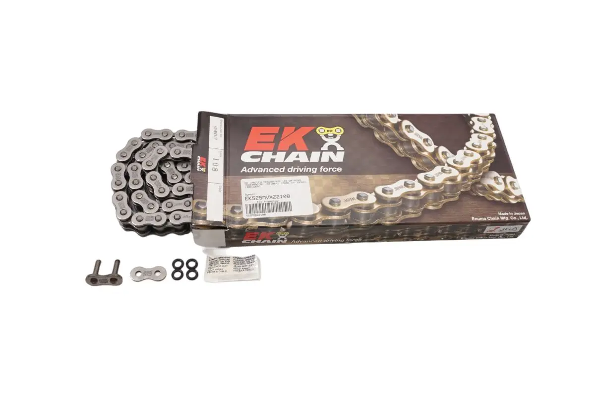 EK hnací řetěz EK525MVXZ2 118 QX-RING (do 1000ccm) vyrobeno v Japonsku nýtovací spojka (EK hnací řetěz EK525MVXZ2 118 QX-RING (do 1000ccm) vyrobeno v)