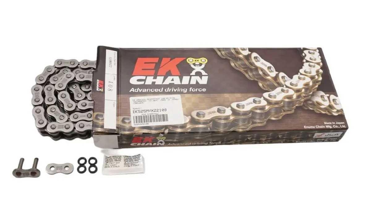 EK hnací řetěz EK525MVXZ2 120 QX-RING (DO 1000ccm) vyrobeno v Japonsku nýtovací spojka (EK hnací řetěz EK525MVXZ2 120 QX-RING (DO 1000ccm) vyrobeno v)