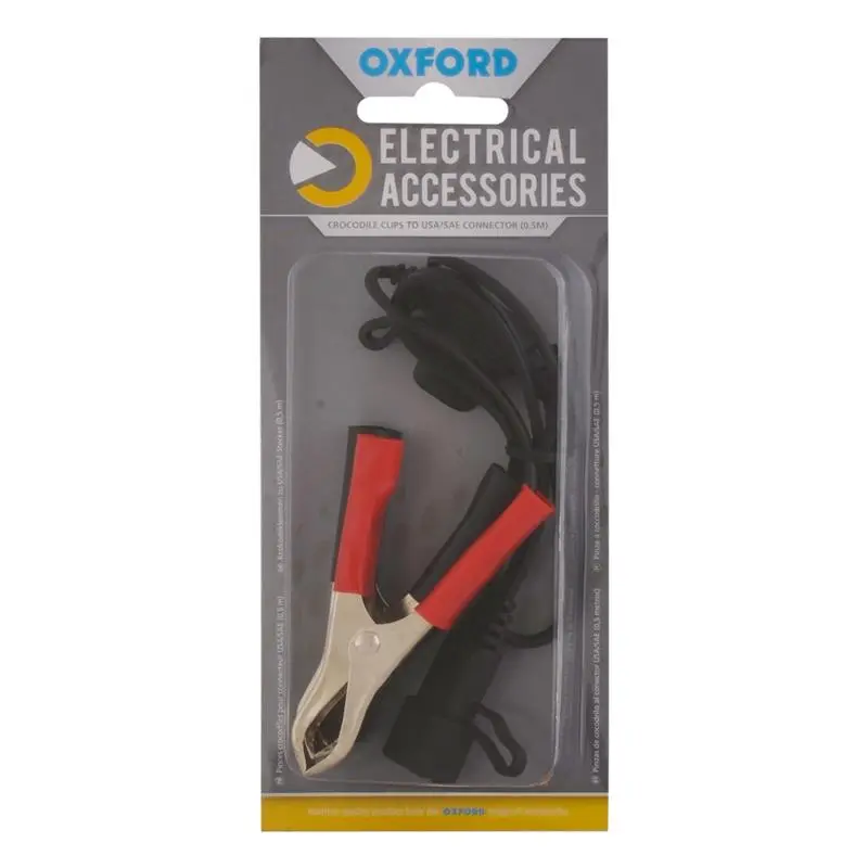 OXFORD kabel pro nabíječku USA/SAE zakončený kleštěmi (krokosvorky) délka 0,5 m (EL) (OXFORD kabel pro nabíječku USA/SAE zakončený kleštěmi)