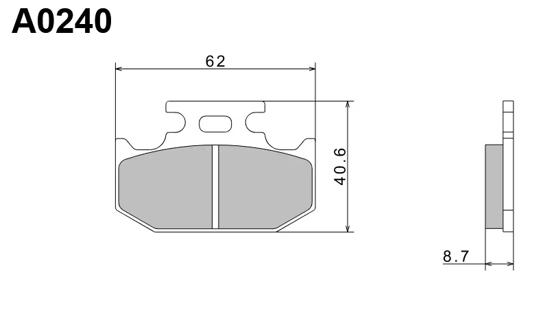 NISSIN brzdové destičky KH152 PREMIUM SEMI-METALLIC (sintrované) (ECE R90) vyrobeno v Japonsku (2P-227NS) (NISSIN brzdové destičky KH152 PREMIUM)