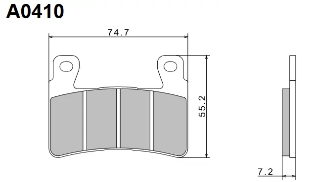 NISSIN brzdové destičky KH265 / KH296 PREMIUM SEMI-METALLIC (sintrované) (ECE R90) vyrobeno v Japonsku (2P-245NS) (NISSIN brzdové destičky KH265 /)