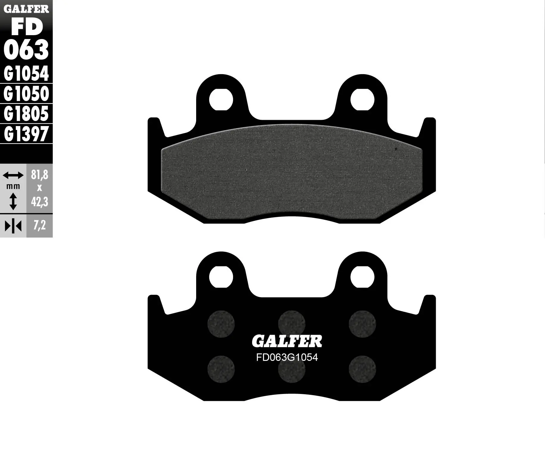 GALFER brzdové destičky KH092 / KH323 polokovové (tloušťka 7,2mm) (GALFER brzdové destičky KH092 / KH323 polokovové (tloušťka 7,2mm))