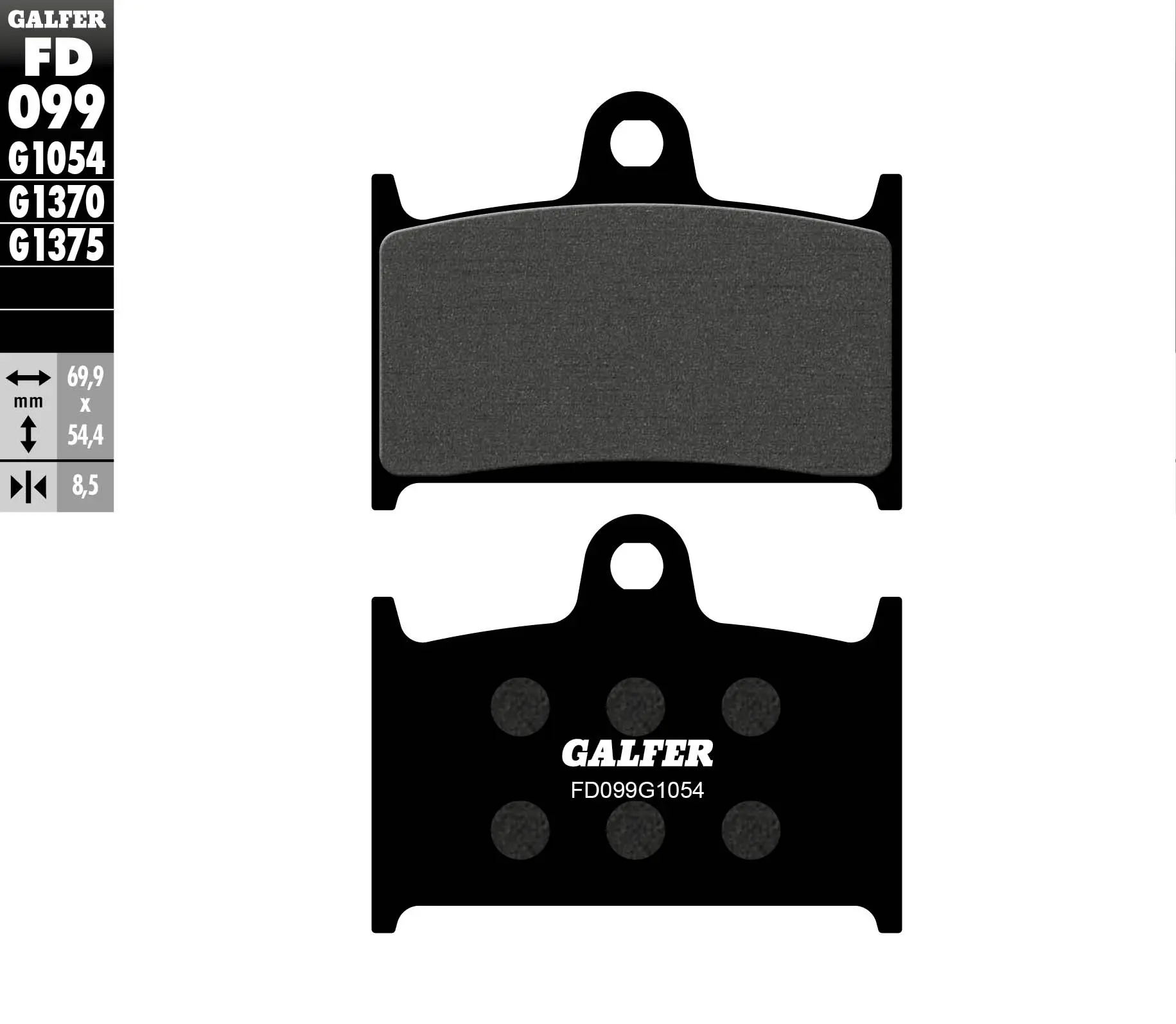 GALFER brzdové destičky KH145 / KH236 polokovové (GALFER brzdové destičky KH145 / KH236 polokovové)
