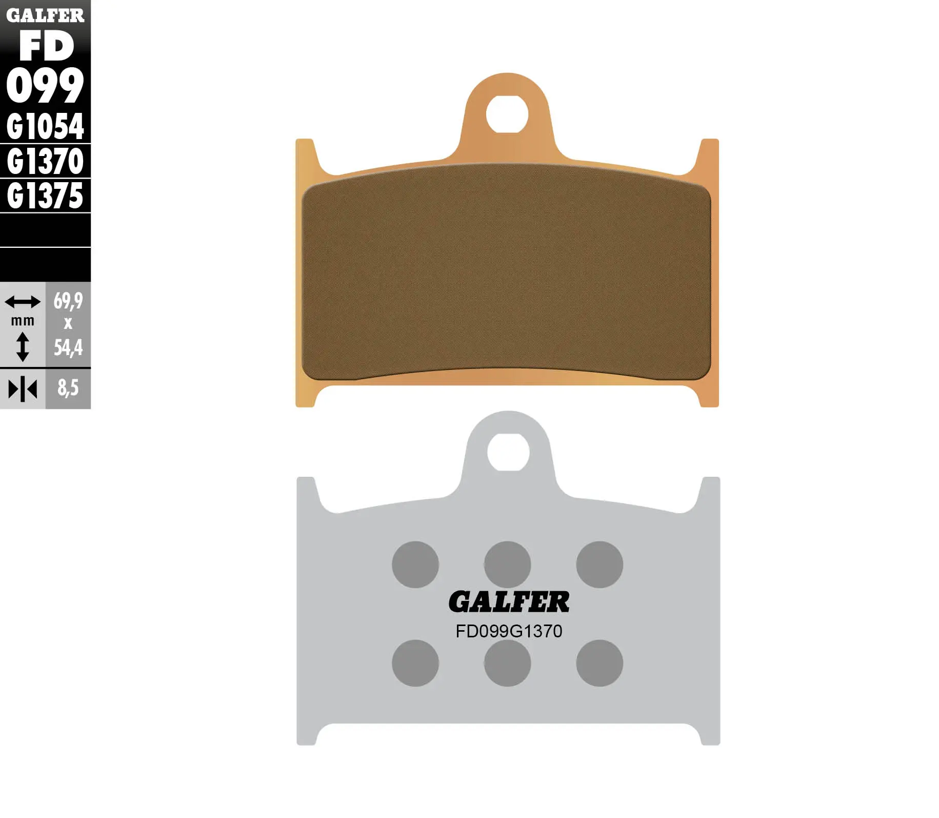 GALFER brzdové destičky KH145 / KH236 sintrované barva zlatá sport (GALFER brzdové destičky KH145 / KH236 sintrované barva zlatá sport)