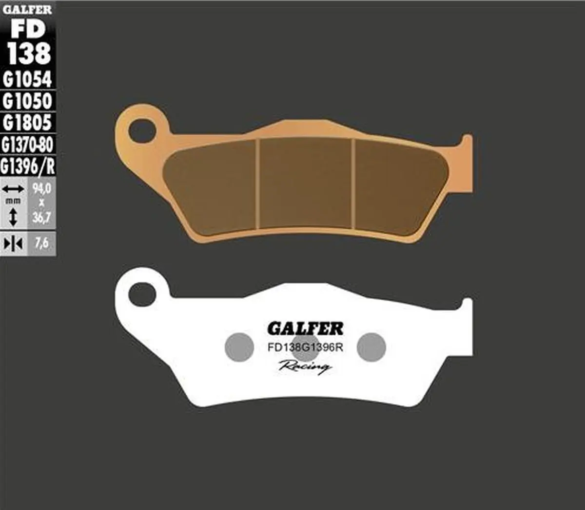 GALFER brzdové destičky KH181 sintrované barva zlatá OFF ROAD závodní KTM SX/EXC 92-20 (BREMBO) ( )