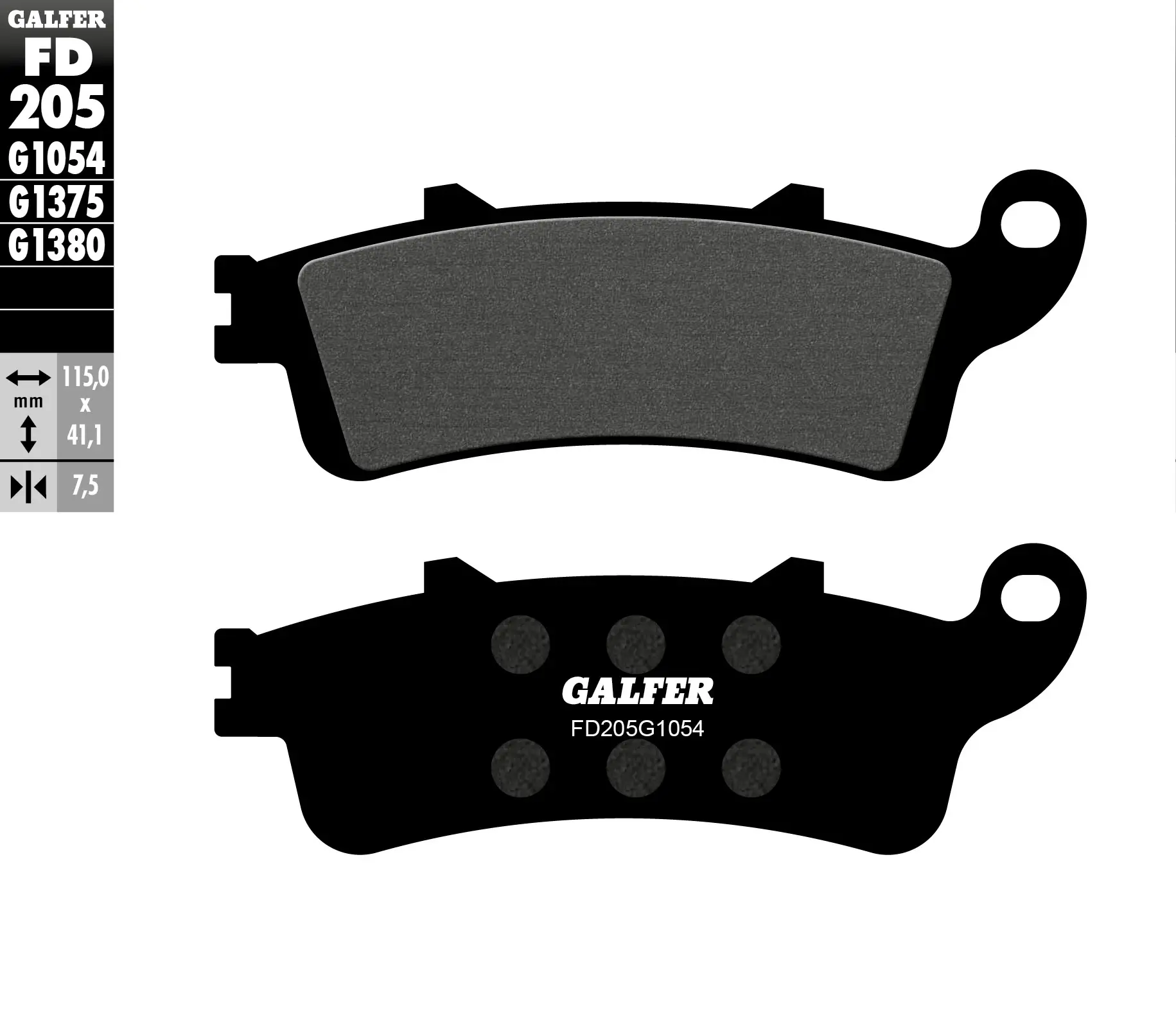 GALFER brzdové destičky KH261 / KH281 polokovové (GALFER brzdové destičky KH261 / KH281 polokovové)