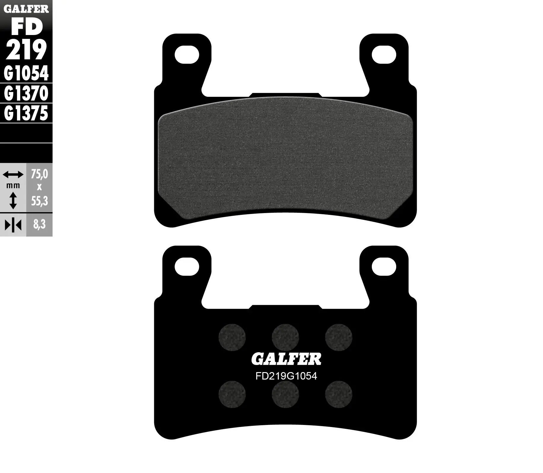 GALFER brzdové destičky KH265 / KH296 polokovové (GALFER brzdové destičky KH265 / KH296 polokovové)