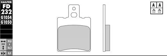 GALFER brzdové destičky KH047 polokovové (tloušťka 8,0mm) (GALFER brzdové destičky KH047 polokovové (tloušťka 8,0mm))