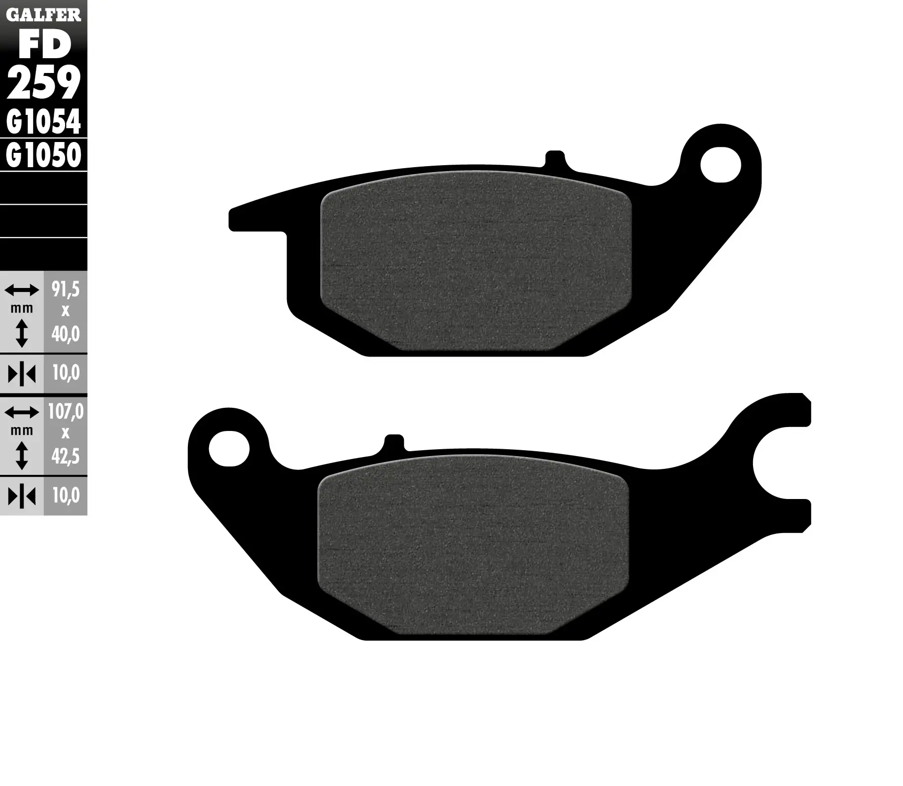 GALFER brzdové destičky KH343 polokovové HONDA CBR 125 04-10, XL 125V VARADERO 01-11 (zadní) (GALFER brzdové destičky KH343 polokovové HONDA CBR 125)