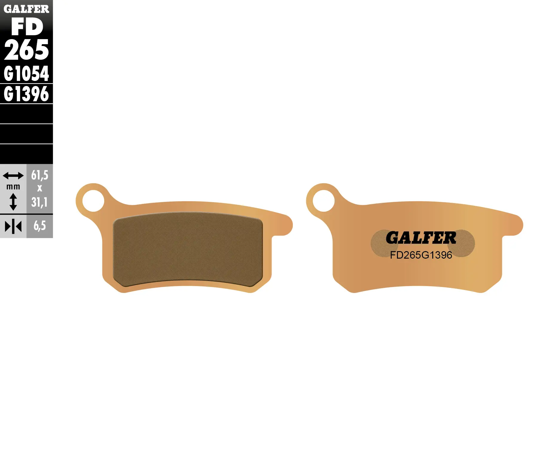 GALFER brzdové destičky KH357 sintrované barva zlatá OFF ROAD, KTM SX65 02- , SX85 03-11 ( )