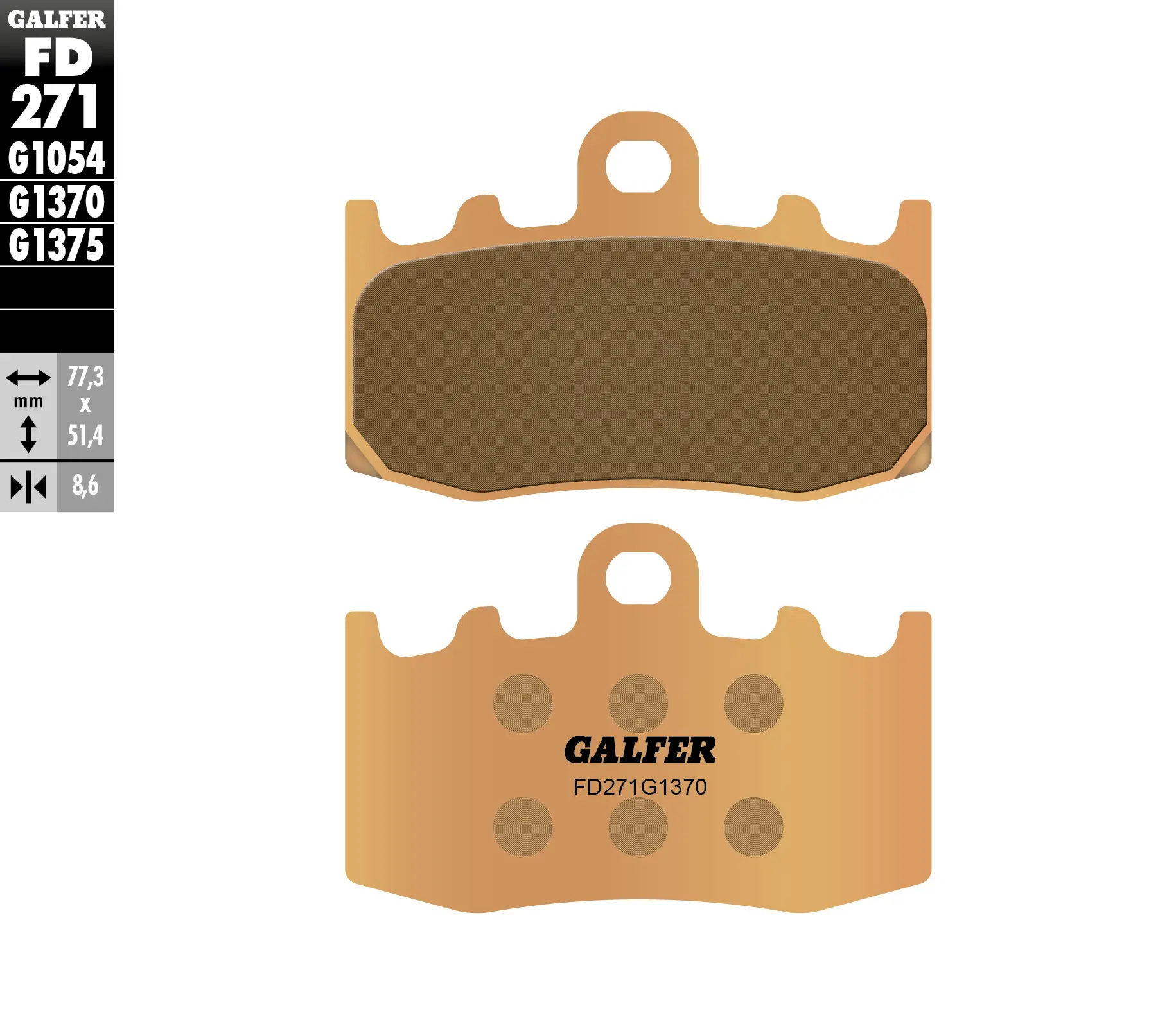 GALFER brzdové destičky KH335 sintrované barva zlatá STREET BMW přední (BMW R1100/1150/1200, K1200/1300) (GALFER brzdové destičky KH335 sintrované)