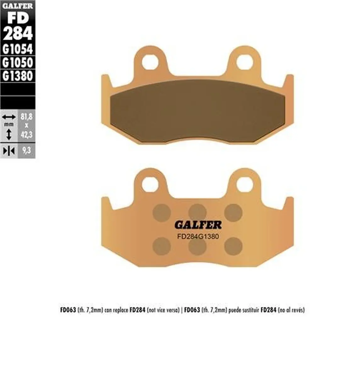 GALFER brzdové destičky KH323 sintrované (tloušťka 9,2 mm) ( )