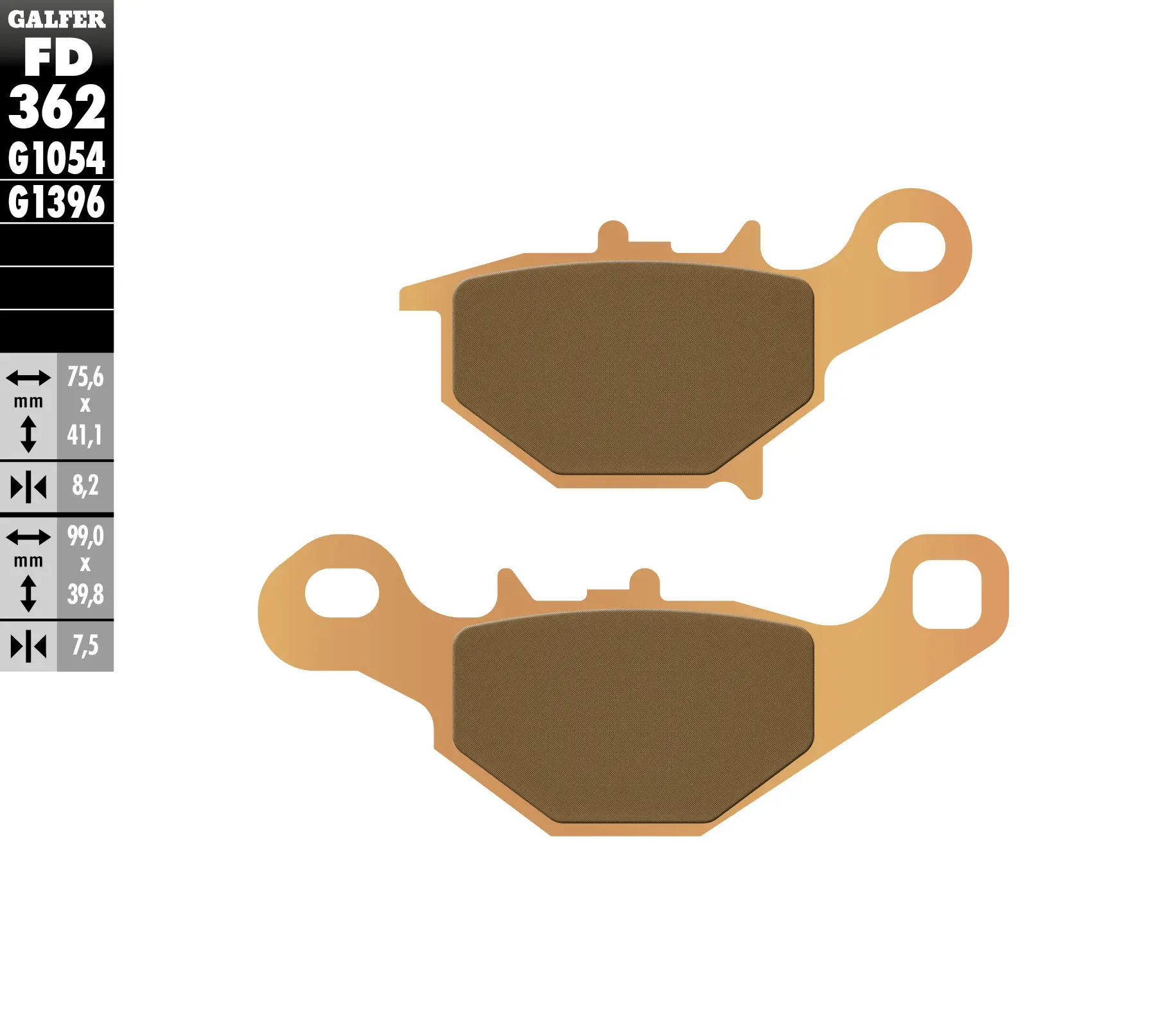 GALFER brzdové destičky KH401 sintrované barva zlatá OFF ROAD SUZUKI RM 85 05-23 ( )