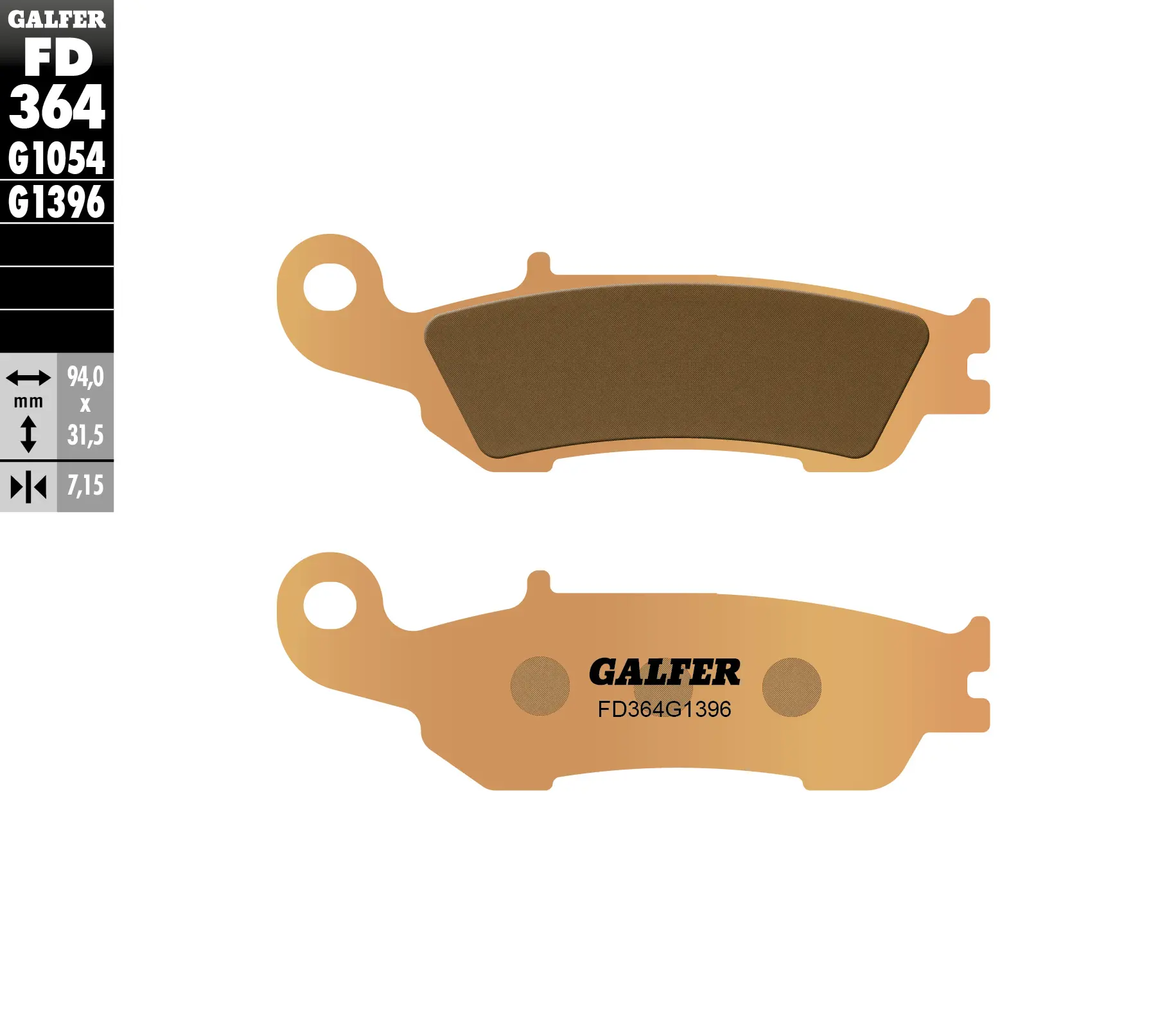 GALFER brzdové destičky KH450 sintrované barva zlatá OFF ROAD (GALFER brzdové destičky KH450 sintrované barva zlatá OFF ROAD)