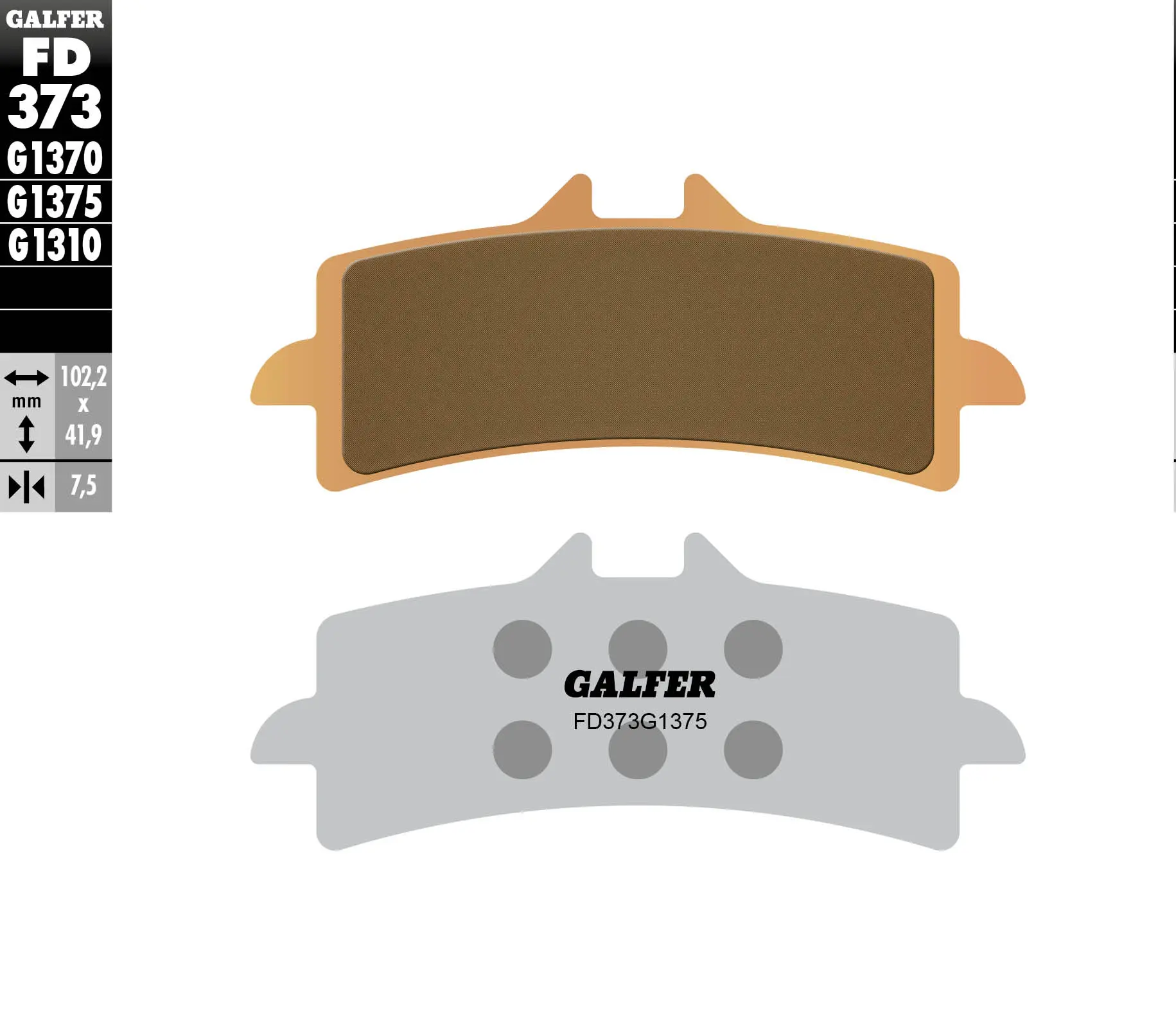 GALFER brzdové destičky KH447 sintrované barva zlatá sport, přední (BREMBO) (GALFER brzdové destičky KH447 sintrované barva zlatá sport, přední)