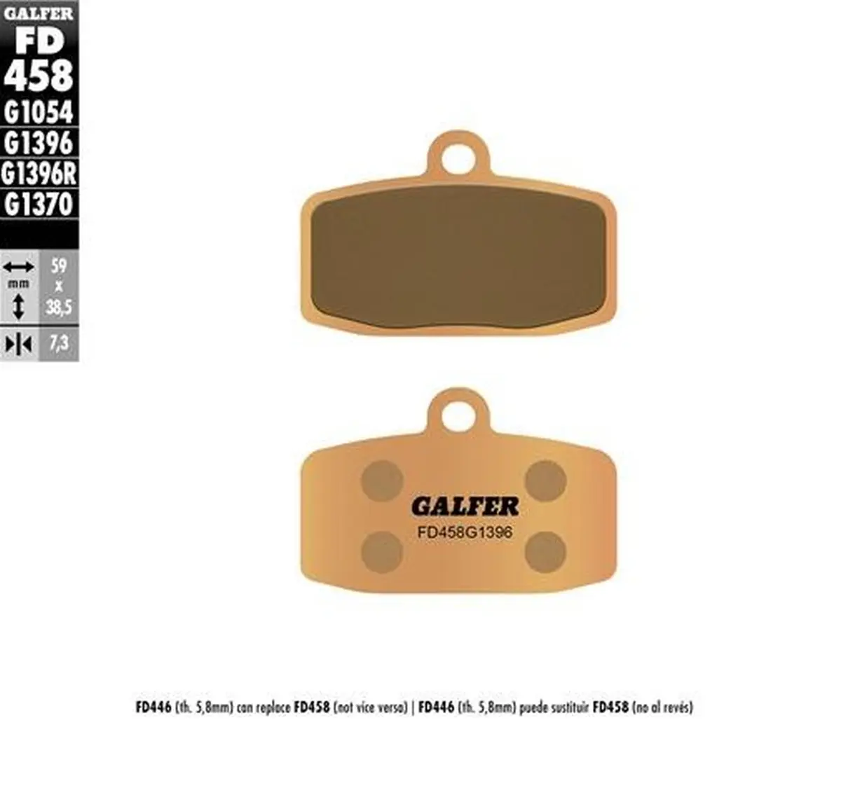 GALFER brzdové destičky KH612 sintrované (tloušťka 7,3mm) OFF ROAD ( )
