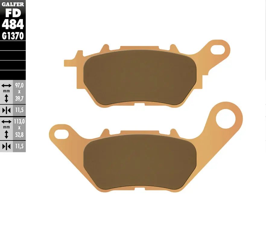 GALFER brzdové destičky KH662 sintrované barva zlatá STREET YAMAHA YZF-R25 15-20, YZF-R3 15-25, MT-03 16-25, MT-25 16-20 zadní (GALFER brzdové)