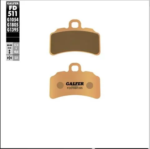 GALFER brzdové destičky sintrované barva zlatá BETA EVO 125 / 250 / 300 17-23, GAS GAS TRIAL GP 125 / 250 / 280 / 300 19-, TXT 125 / 250 / 280 / 300