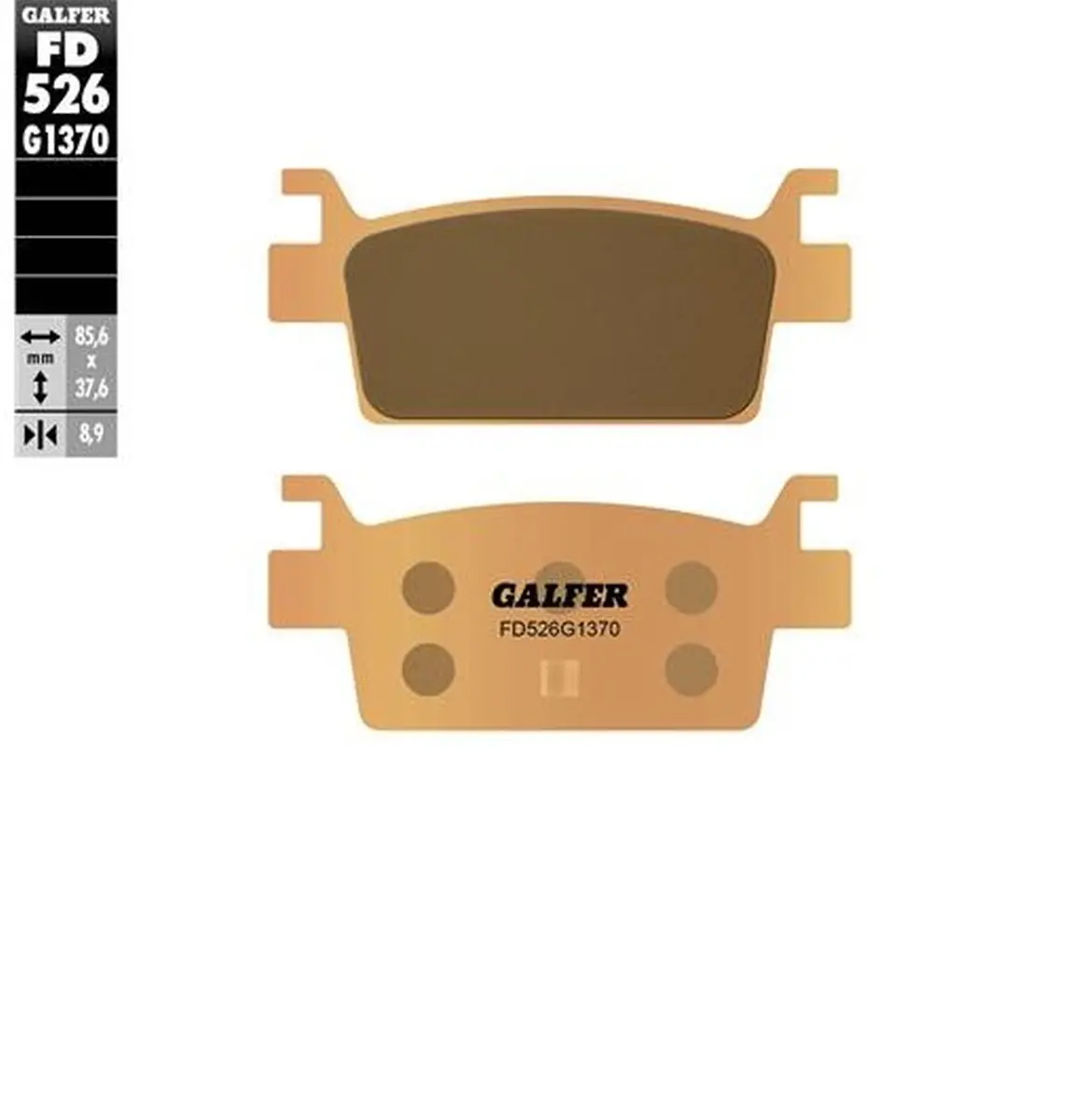 GALFER brzdové destičky KH719 sintrované barva zlatá KYMCO AK 550 17-23, CV3 RIGHT/DER 550, KAWASAKI TREYX KRX 1000 20-24 (GALFER brzdové destičky)