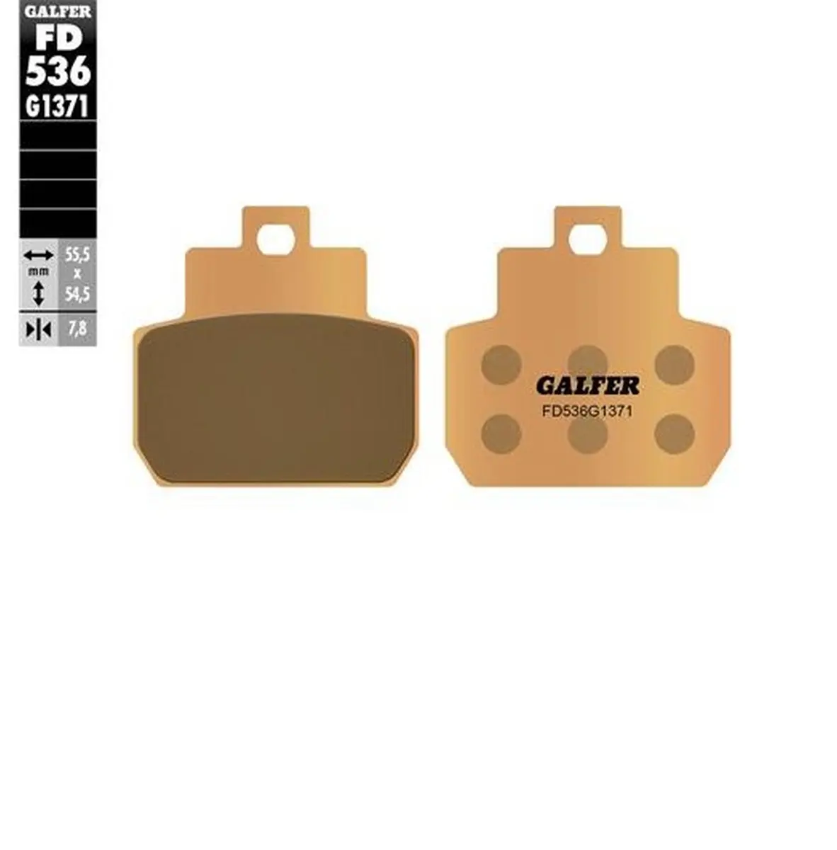 GALFER brzdové destičky KH425 sintrované barva zlatá STREET PIAGGIO MP 3 125/250 08-08; X8 125/200/250 04-; X9 250 04- (GALFER brzdové destičky KH425)