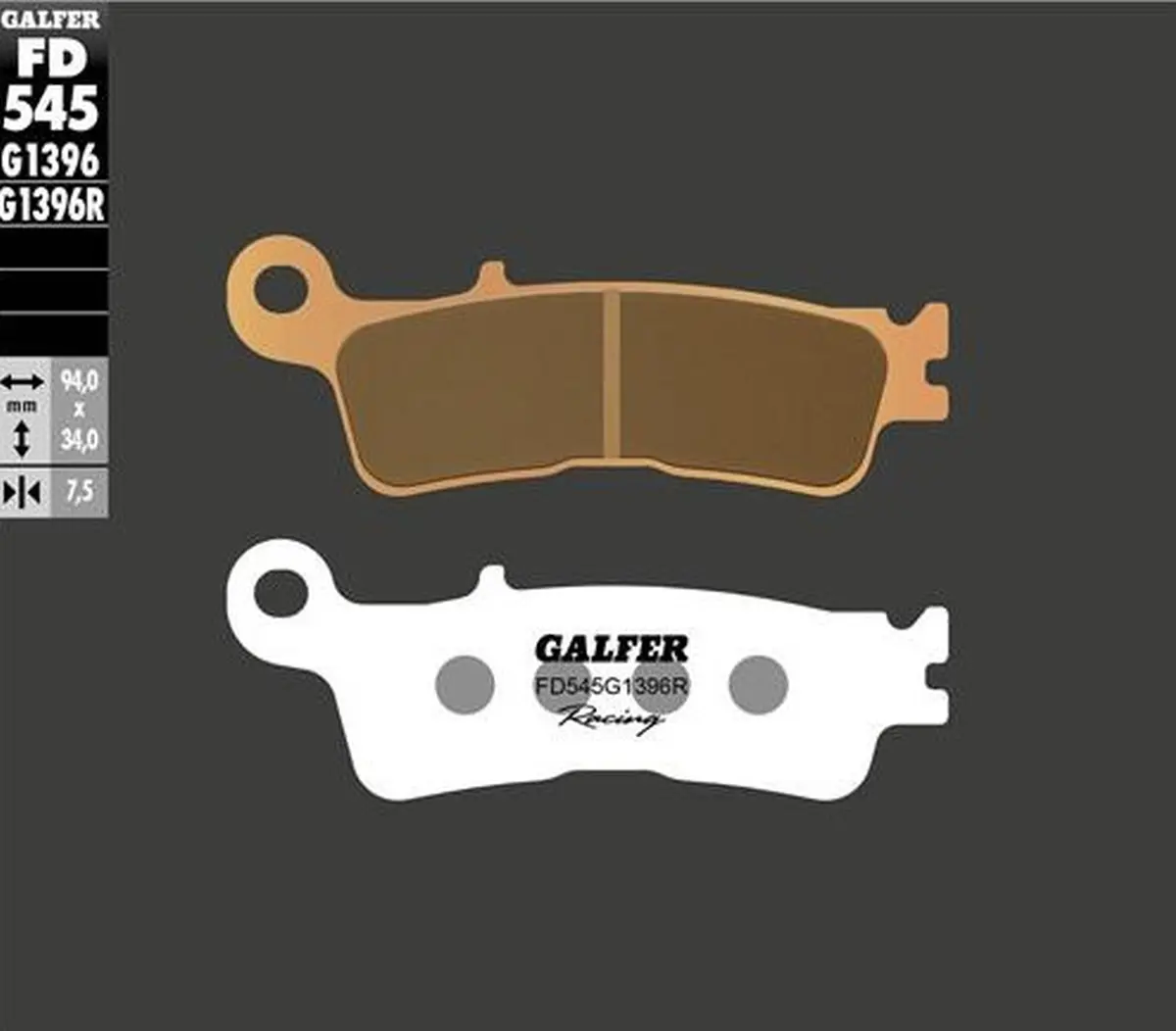 GALFER brzdové destičky KH755 sintrované barva zlatá závodní přední FANTIC XX 125; XEF/XXF 250/450; XEX 250 22-; YAMAHA YZ 250 22-; WR/YZ 250F/450F