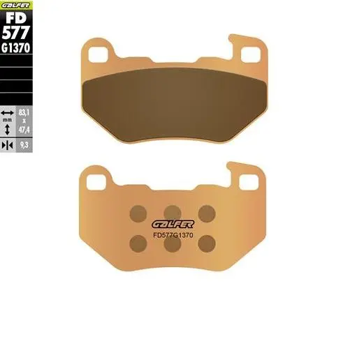 GALFER brzdové destičky sintrované barva zlatá STREET zadní HARLEY DAVIDSON XL 883 SUPERLOW 08-14; RH 1250 SPORTSTER S 21-23 (GALFER brzdové destičky)