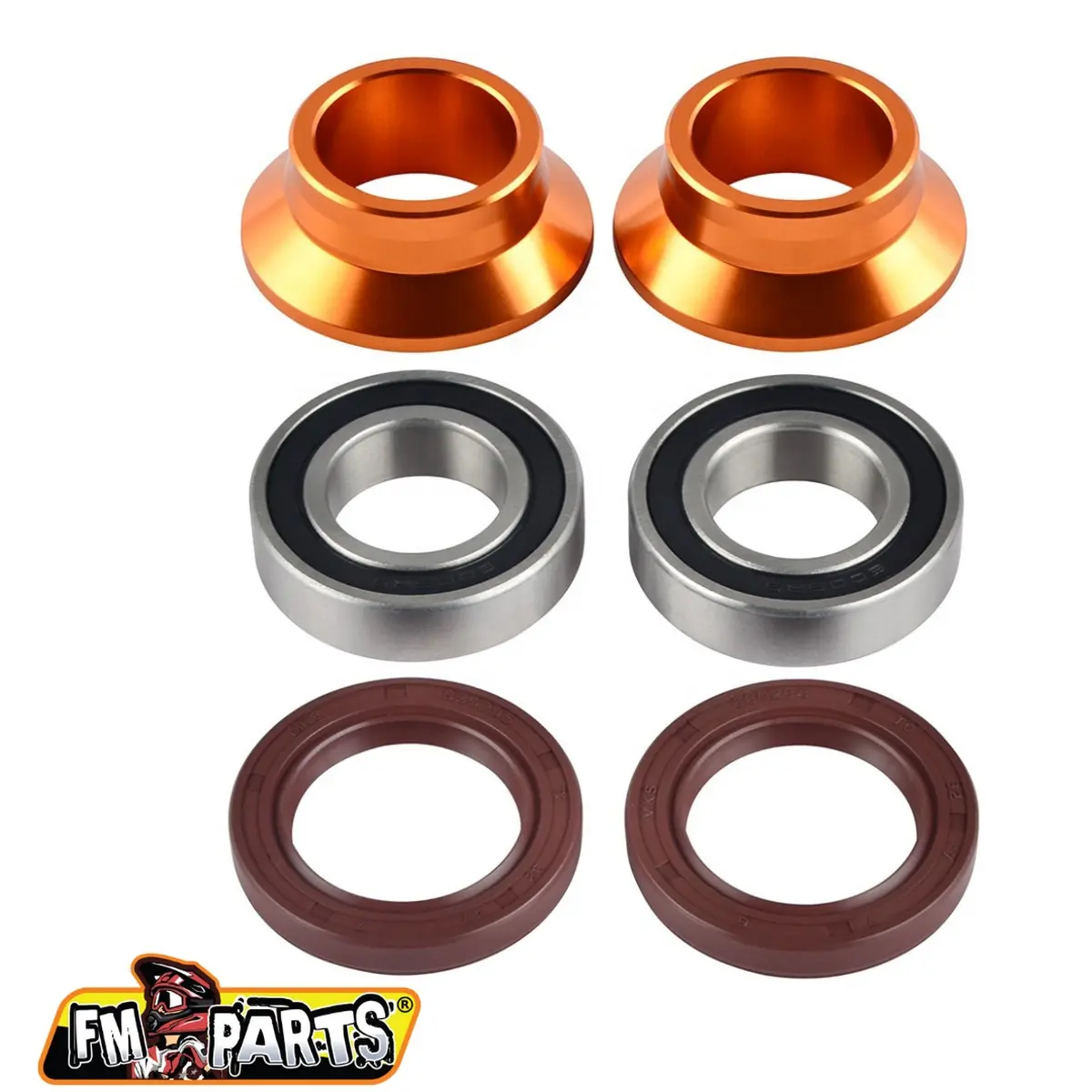 FM-PARTS ložiska zadního kola s těsněními a pouzdry KTM / HUSQVARNA / GAS GAS 03-23 (osa 20mm) barva černá (FM-PARTS ložiska zadního kola s těsněními)